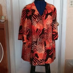 Ellen Tracy Orange light weight jacket